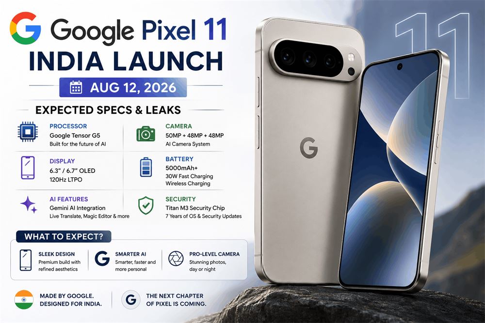 Google Pixel 11 India Launch Aug 12 Expected Price Specs and Leaks
